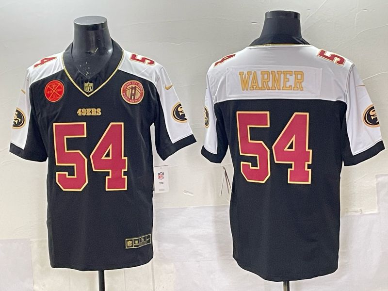 Men 2025 Nike San Francisco 49ers #54 Warner Black Limited NFL Jersey style 0066